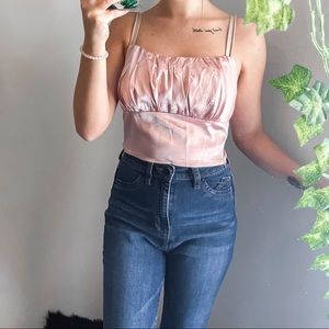 Pink Sarin Ruched Crop Top